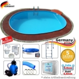 6,30 x 3,60 x 1,20 m Pool oval Komplettset