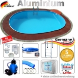 7,0 x 3,5 x 1,25 Alu Schwimmbecken Swimmingpool Komplettset