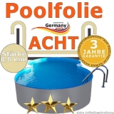 Poolfolie sand 4,70 x 3,00 x 1,25 m x 0,8 Einhängebiese achtform